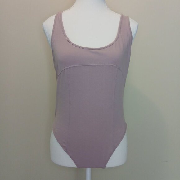 Free People Intimately Yours Snap Closure Bodysuit Mauve Size Large - Picture 1 of 5